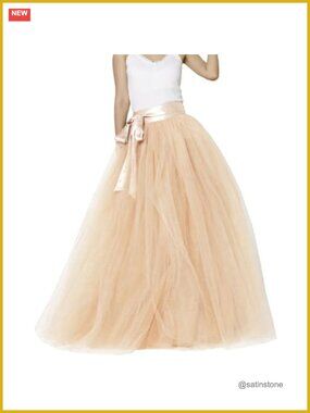Womens Long Tutu Tulle Skirt 5 Layer Full Party Evening Prom